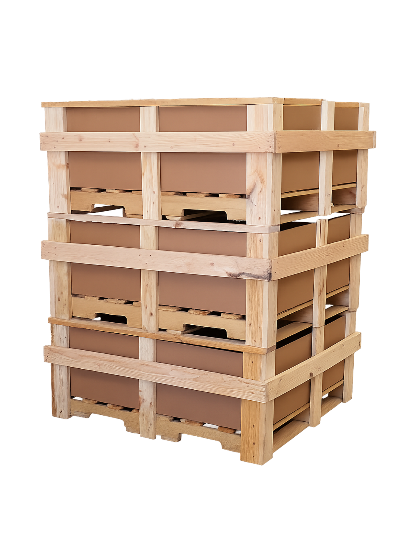 Contenedores de cartón con madera Bestpack